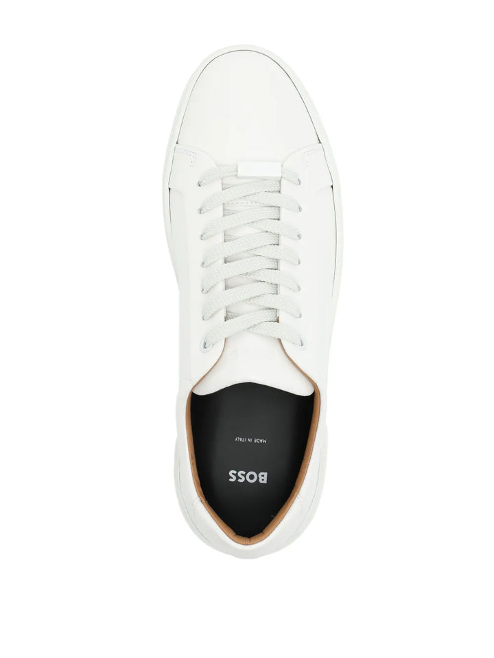 Boss Logo-Plaque Leather Sneakers