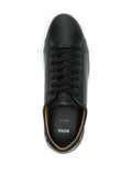 Boss Logo-Plaque Leather Sneakers