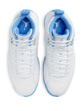 Air Jordan 12 Melo - White/University Blue/Metallic Silver Sneakers