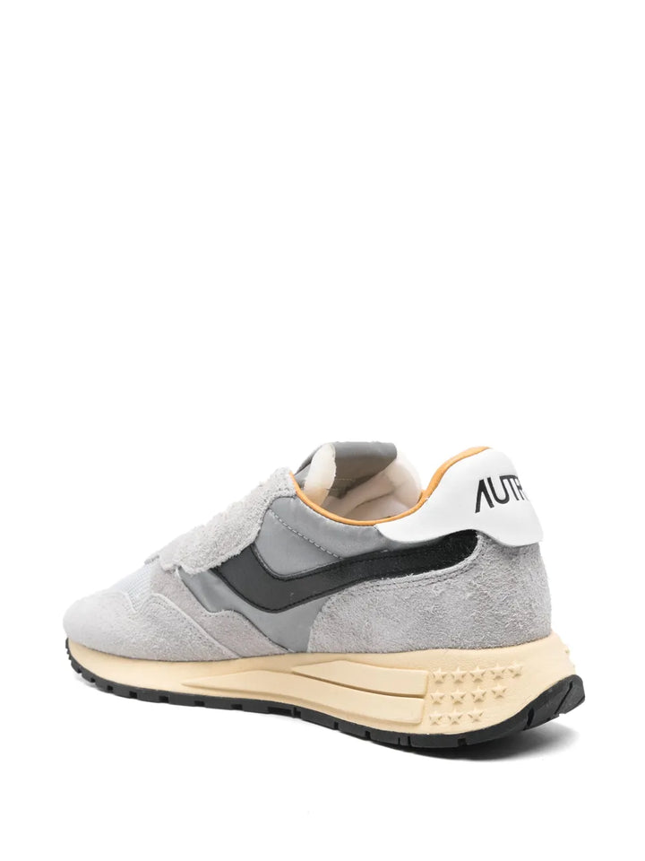 Autry Reelwind Low Sand Cracked Leather And Nylon Sneakers