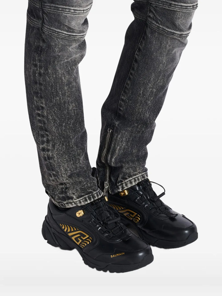 Balmain Cosmic Dust Leather Sneakers