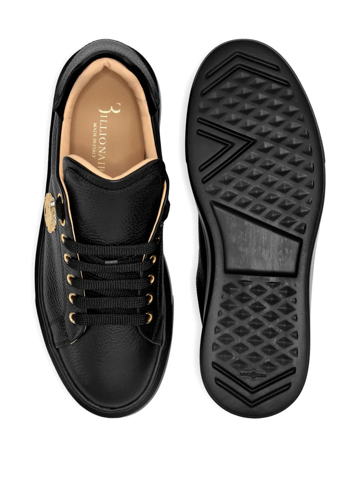 Billionaire Logo-Plaque Leather Sneakers