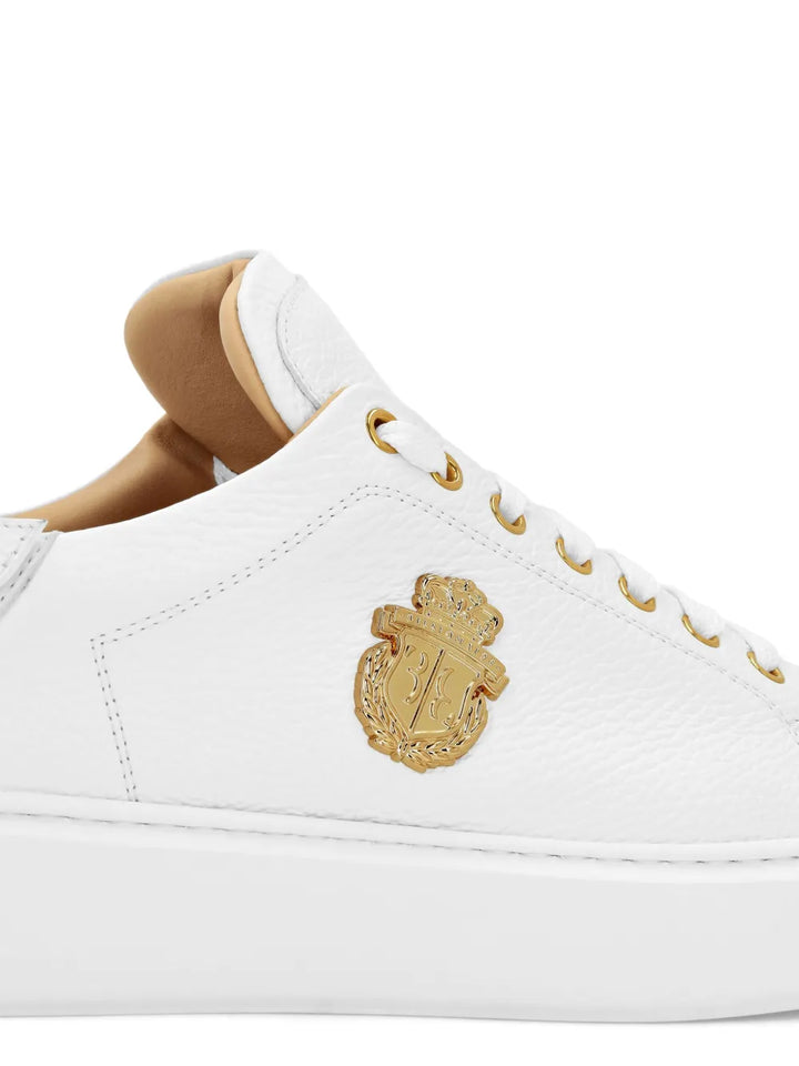 Billionaire Embossed-Logo Leather Sneakers