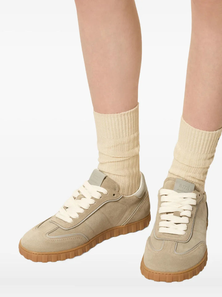 Ami Paris Step Leather Low-Top Sneakers