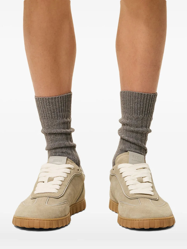 Ami Paris Step Leather Low-Top Sneakers