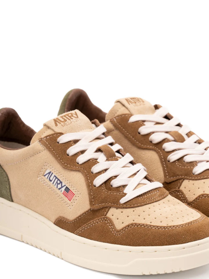 Autry Medalist Suede-Panelled Lace-Up Sneakers