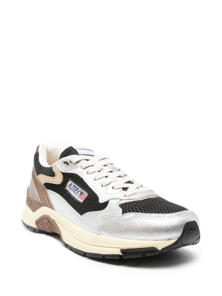 Autry Hyperway Metallic Leather Mesh Sneakers