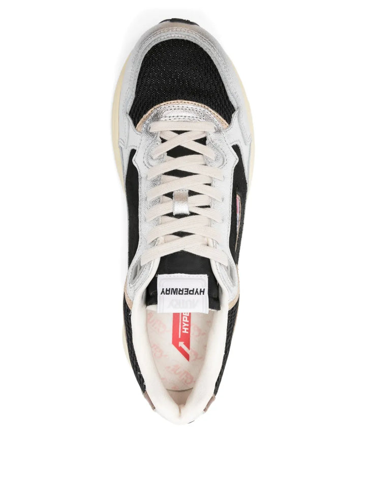 Autry Hyperway Metallic Leather Mesh Sneakers