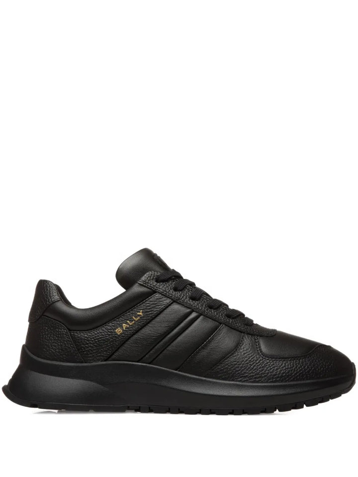 Bally Outline Grained Leather Ribbon Sneakers
