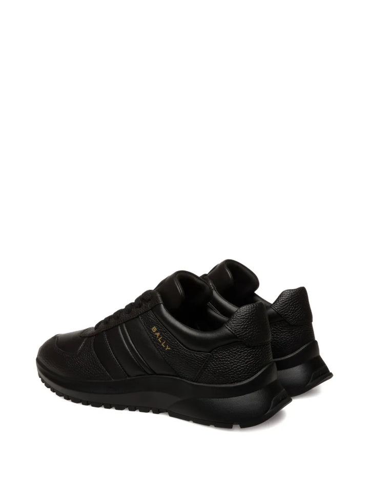 Bally Outline Grained Leather Ribbon Sneakers