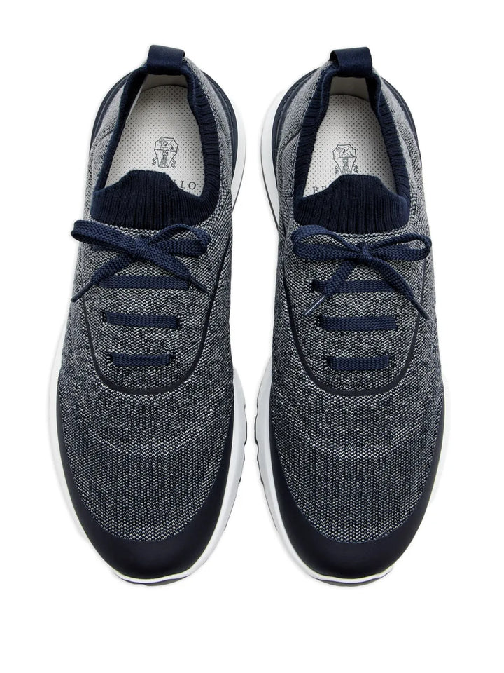 Brunello Cucinelli Knitted Lace-Up Sneakers