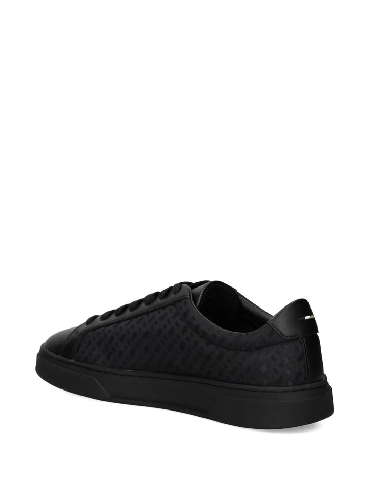Boss Patterned Leather Sneakers