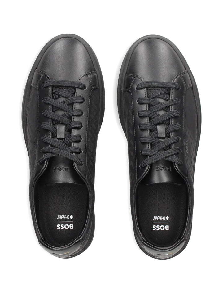 Boss Patterned Leather Sneakers