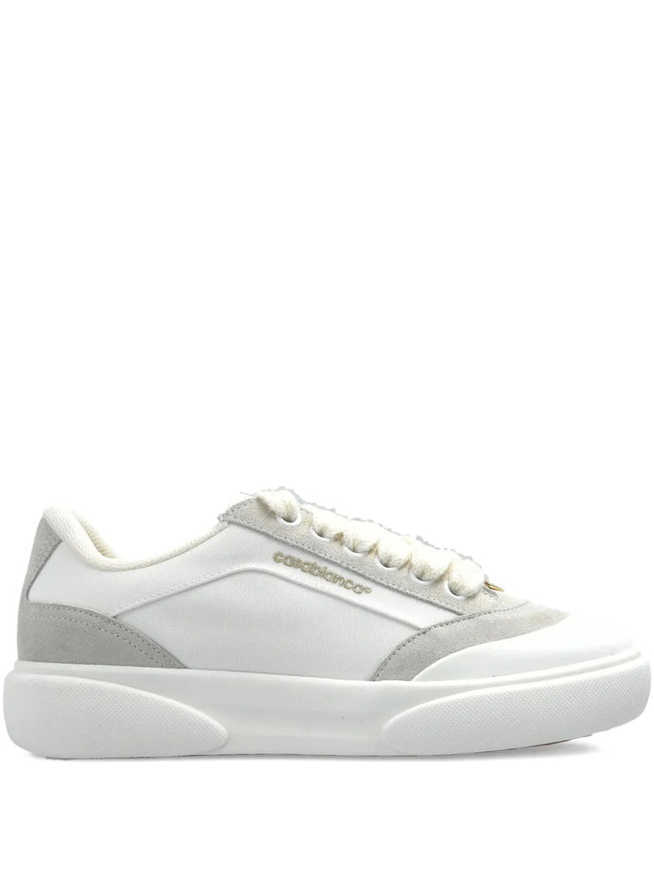 Casablanca Suede-Panel Leather Low-Top Sneakers