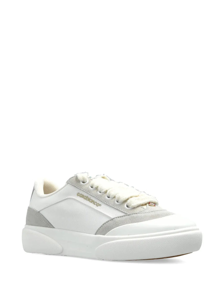 Casablanca Suede-Panel Leather Low-Top Sneakers