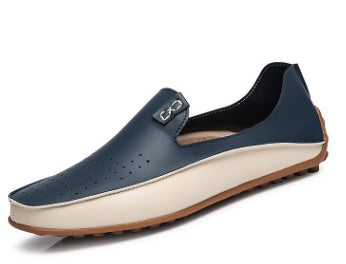 spring new men's leather shoes fashion set foot peas shoes driving shoes large size shoes