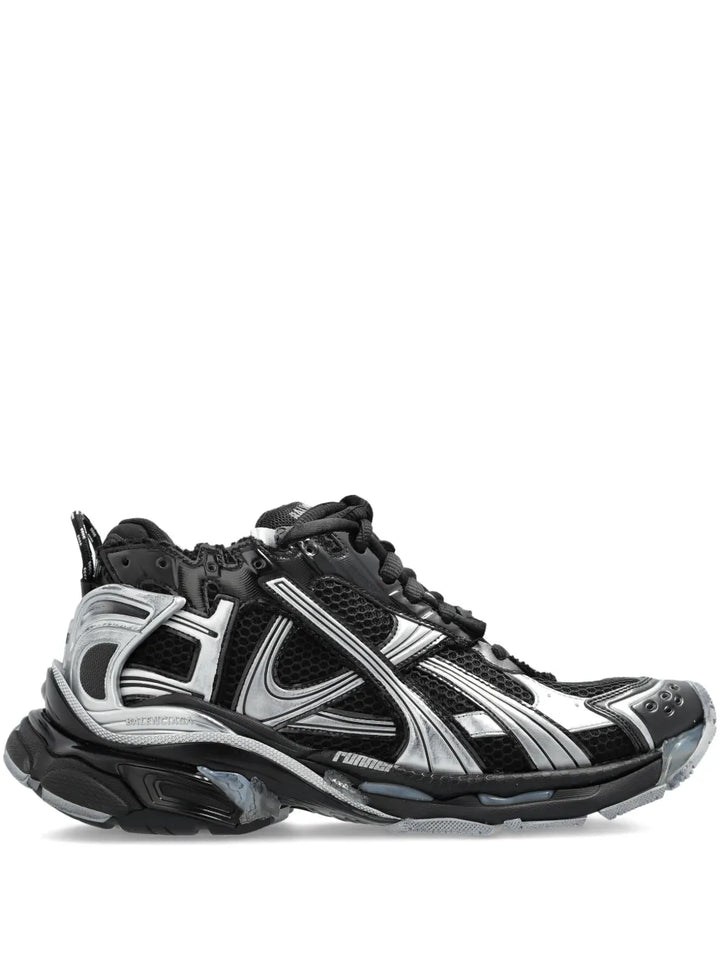 Balenciaga Lace-Up Metallic Trainers