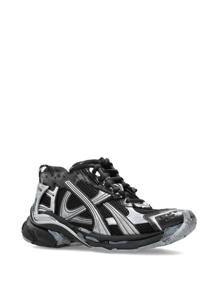 Balenciaga Lace-Up Metallic Trainers