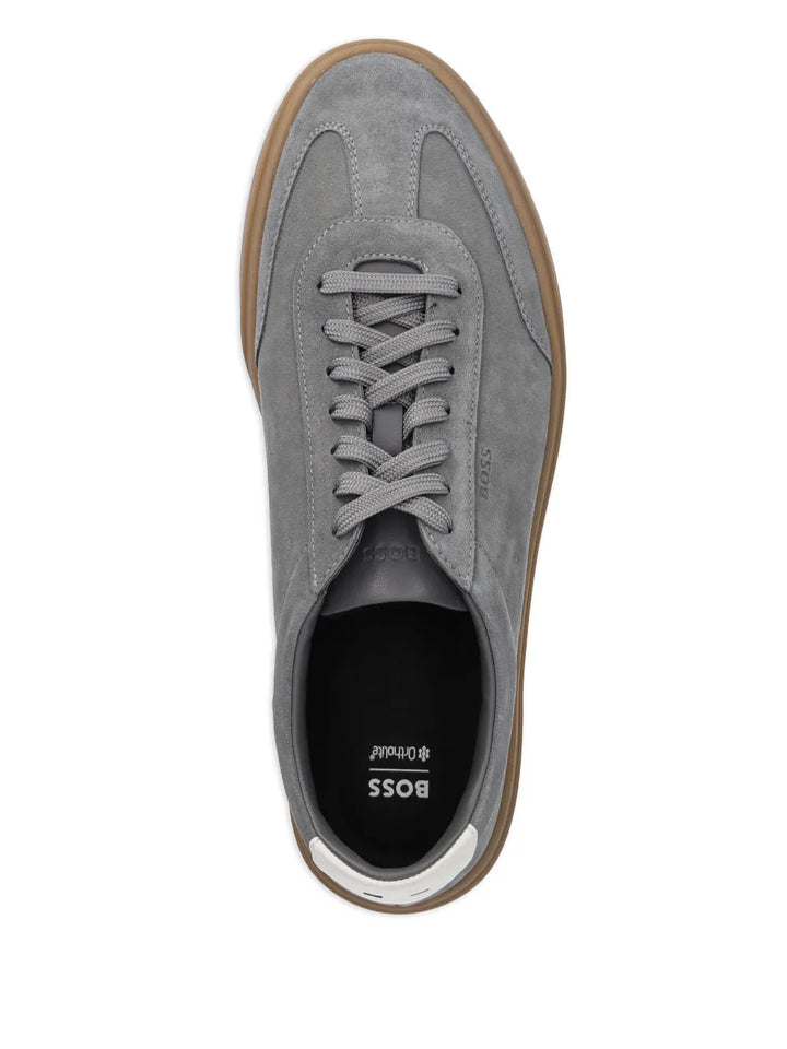 Boss Suede Leather Low-Top Sneakers