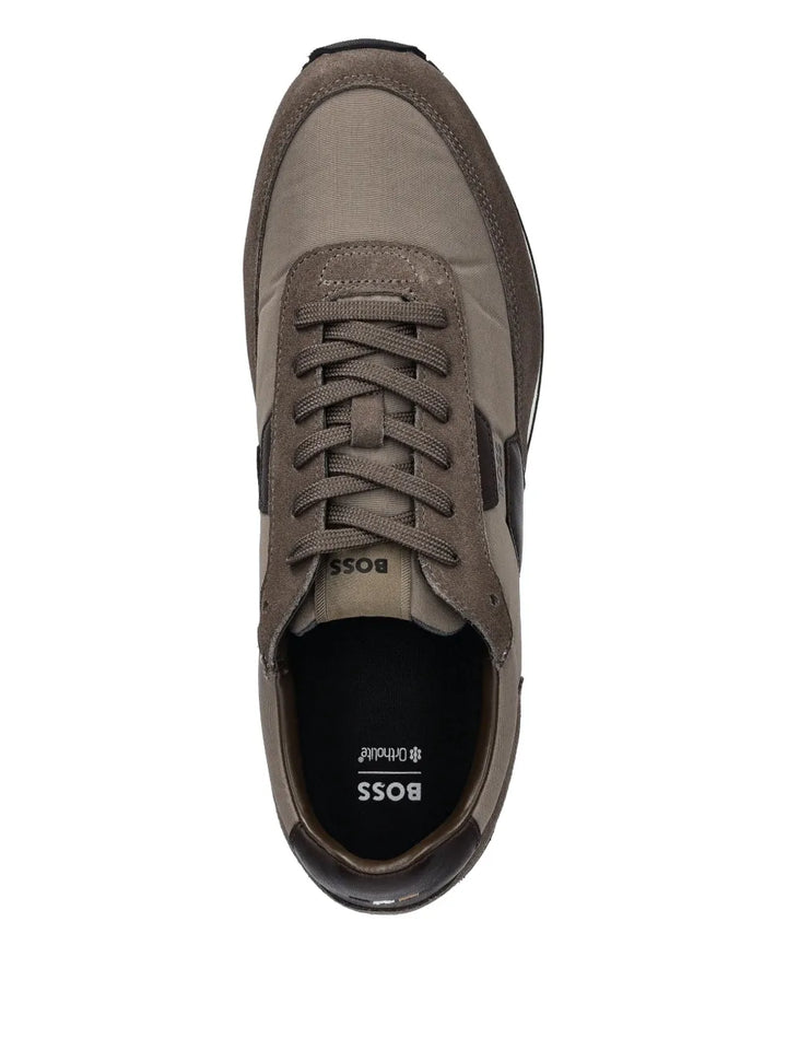 Boss Suede Leather Panel Sneakers