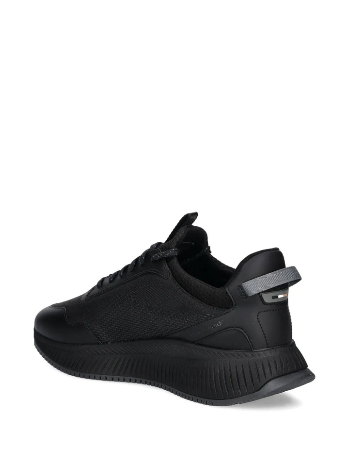Boss Textured Lace-Up Low-Top Sneakers