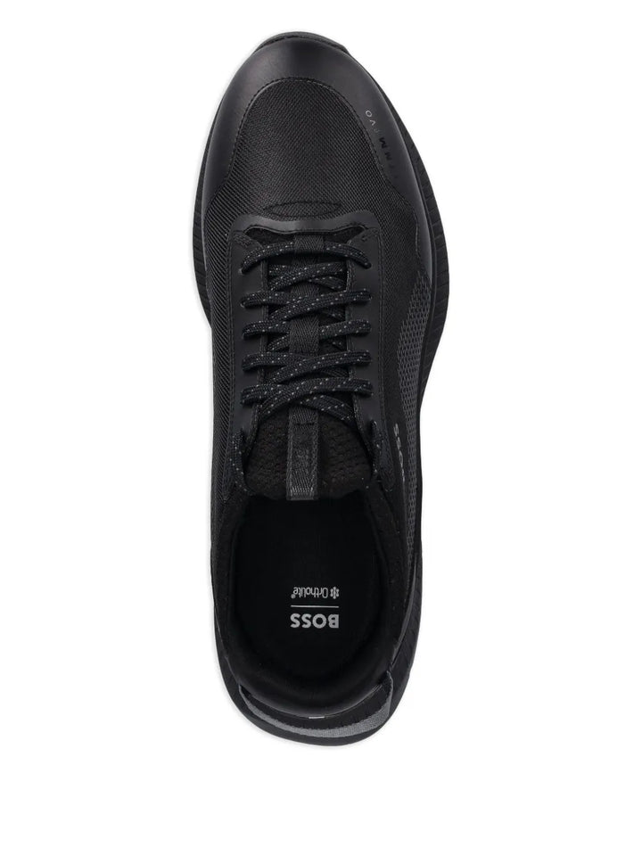 Boss Textured Lace-Up Low-Top Sneakers
