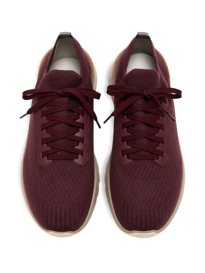 Brunello Cucinelli Knitted Lace-Up Sneakers
