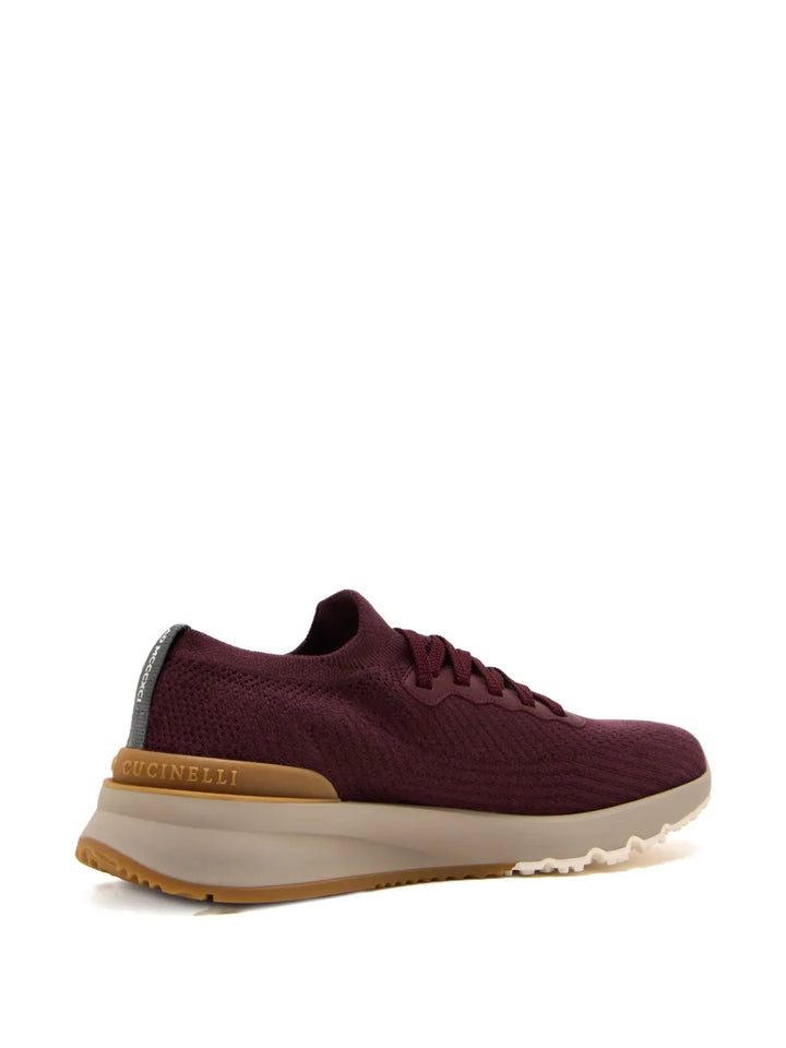 Brunello Cucinelli Knitted Lace-Up Sneakers