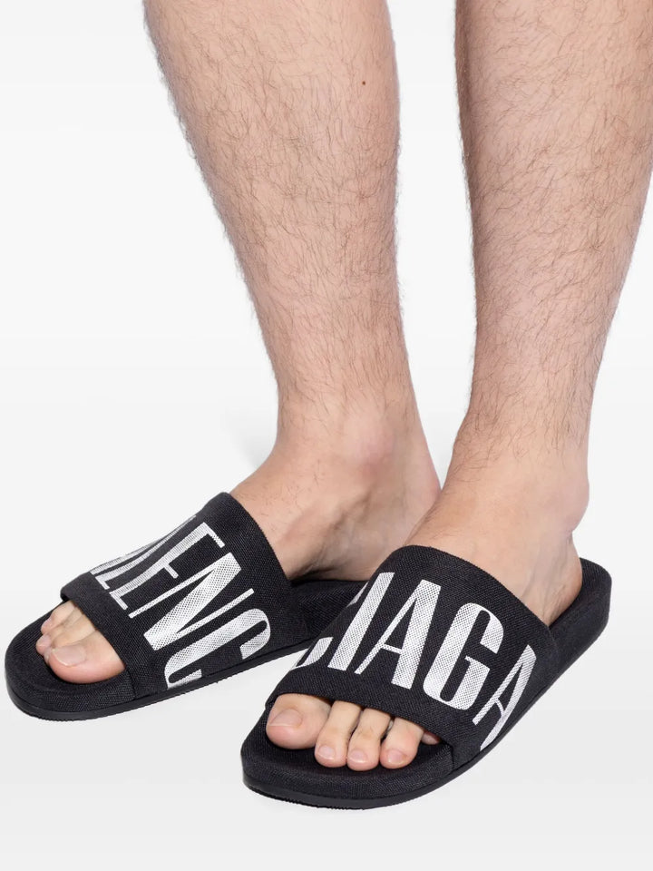 Balenciaga Logo-Print Slides