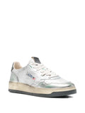 Autry Sper Vintage Metallic Leather Sneakers