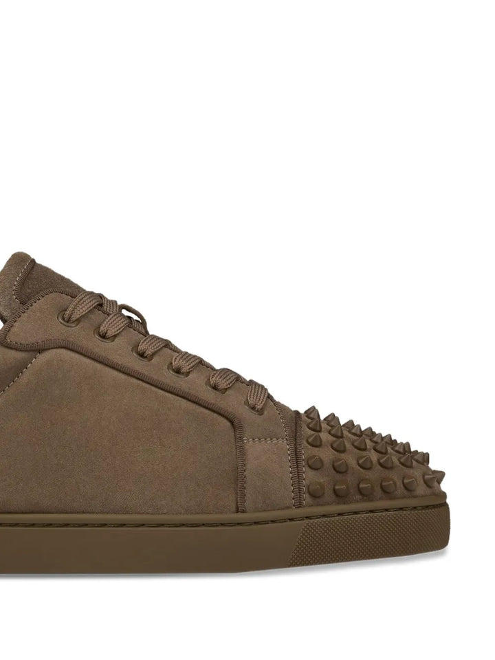Christian Louboutin Louis Junior Spike-Embellished Suede Sneakers