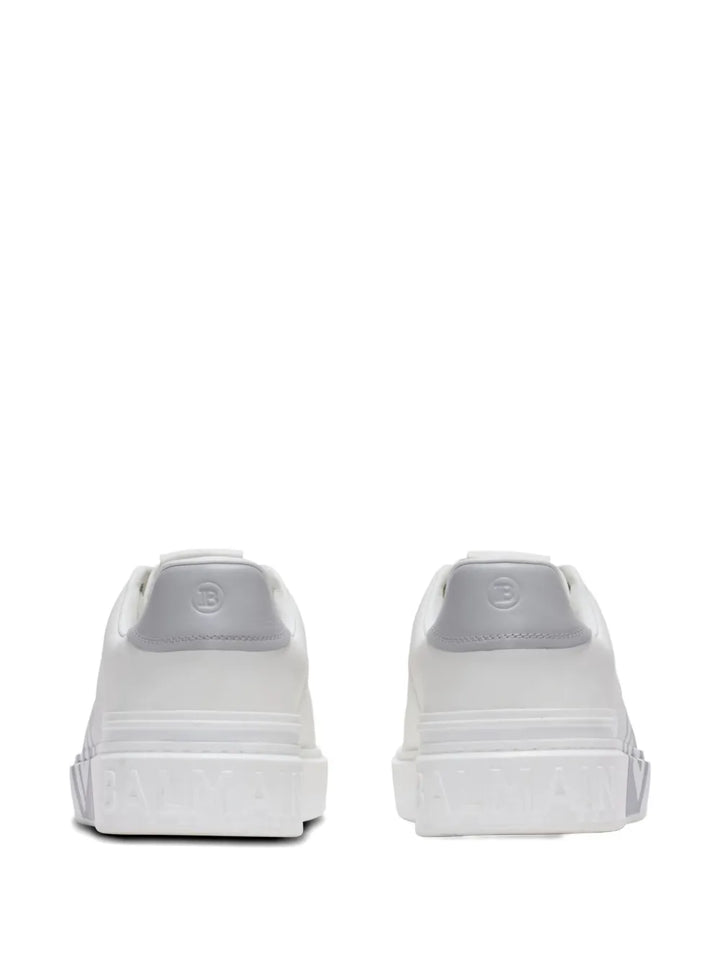 Balmain B-Court Logo-Detail Calfskin Sneakers