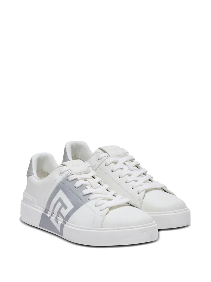 Balmain B-Court Logo-Detail Calfskin Sneakers