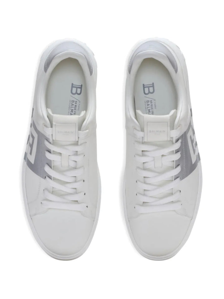 Balmain B-Court Logo-Detail Calfskin Sneakers