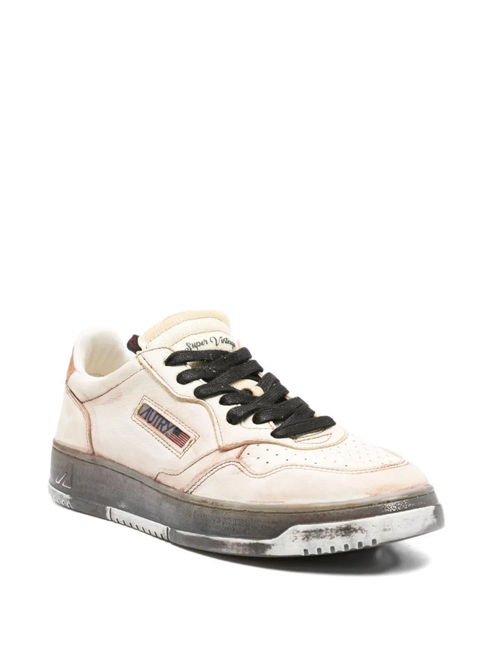 Autry Medalist Distressed Leather Sneakers
