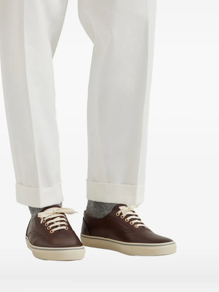 Brunello Cucinelli Leather Lace-Up Sneakers