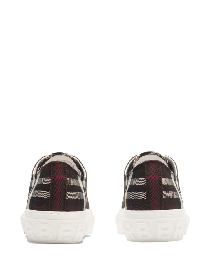 Burberry Check-Pattern Lace-Up Sneakers