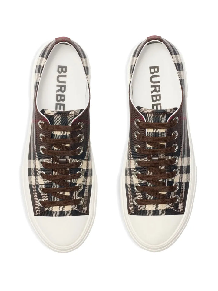 Burberry Check-Pattern Lace-Up Sneakers