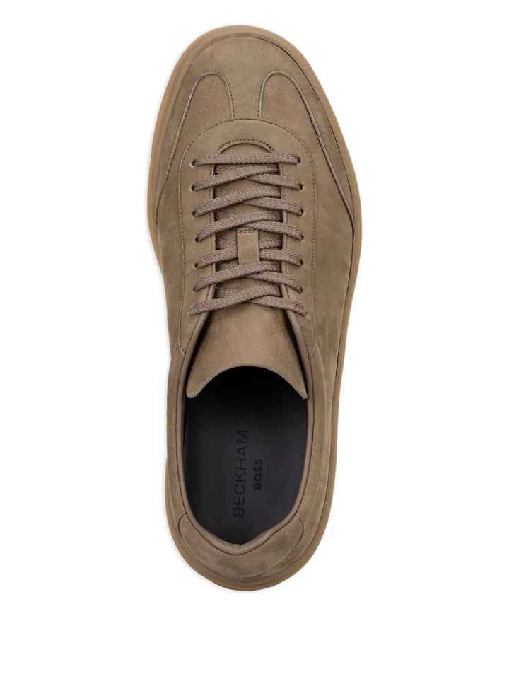 Boss X Beckham Suede Low-Top Sneakers