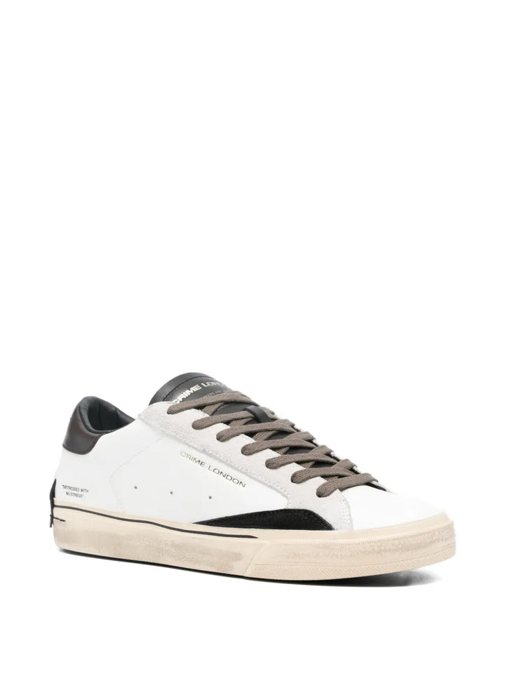 Crime London Distressed Leather Sneakers