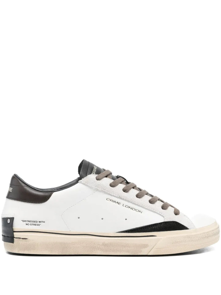 Crime London Distressed Leather Sneakers