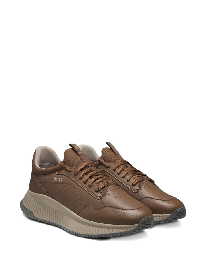 Boss Perforated Leather Sneakers