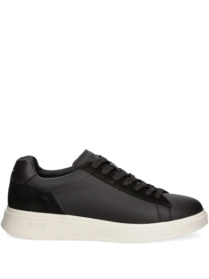 Boss Suede-Panel Lace-Up Sneakers