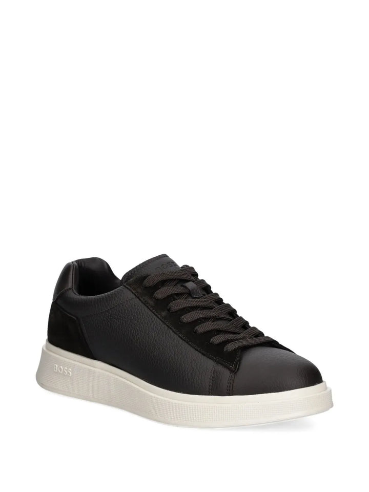 Boss Suede-Panel Lace-Up Sneakers