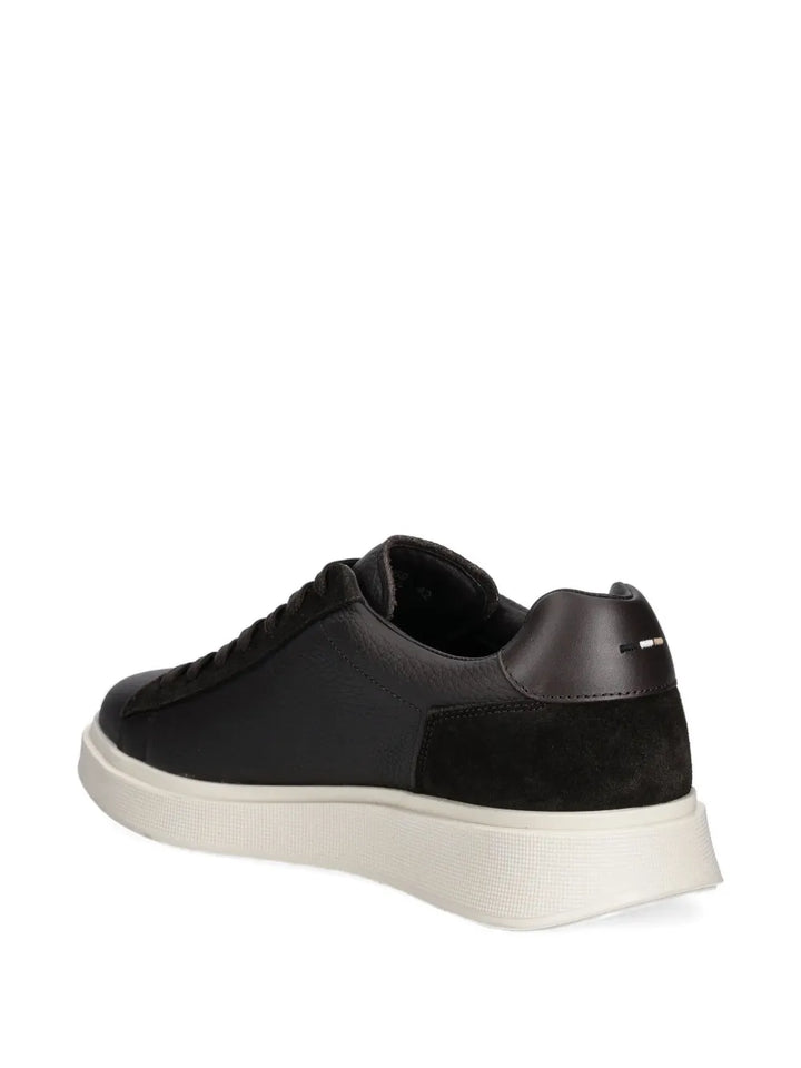 Boss Suede-Panel Lace-Up Sneakers