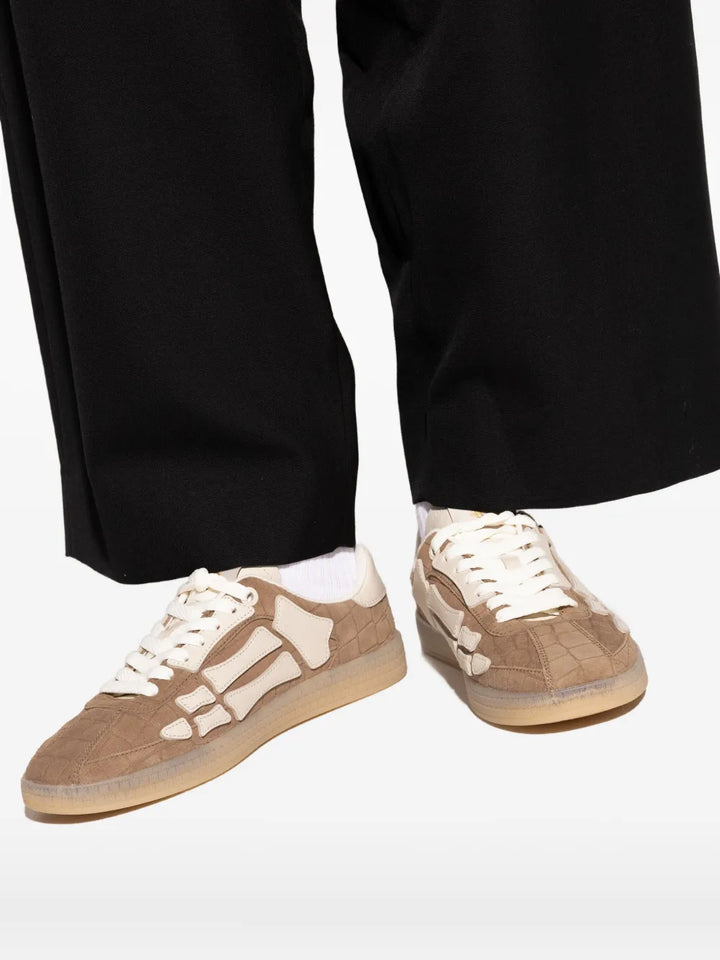 Amiri Crocodile-Embossed Skeleton Trainers