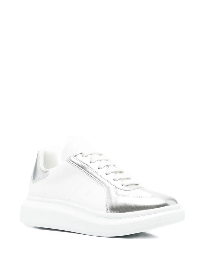 Alexander Mcqueen Oversized Metallic-Panel Leather Sneakers