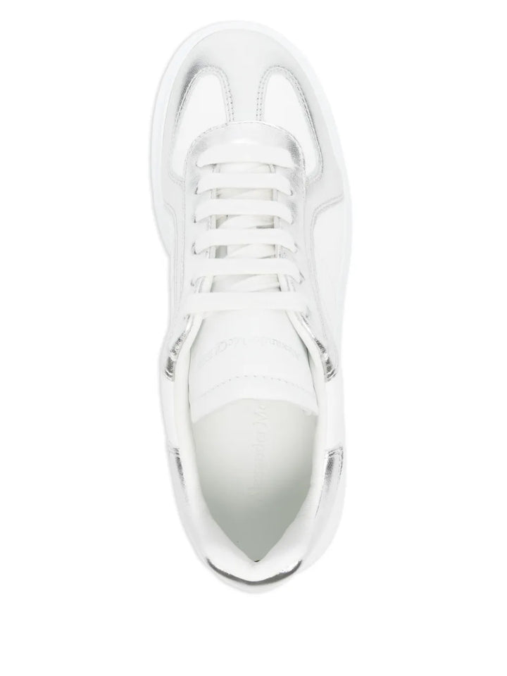 Alexander Mcqueen Oversized Metallic-Panel Leather Sneakers