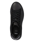 Boss Textured-Leather Panelled Sneakers