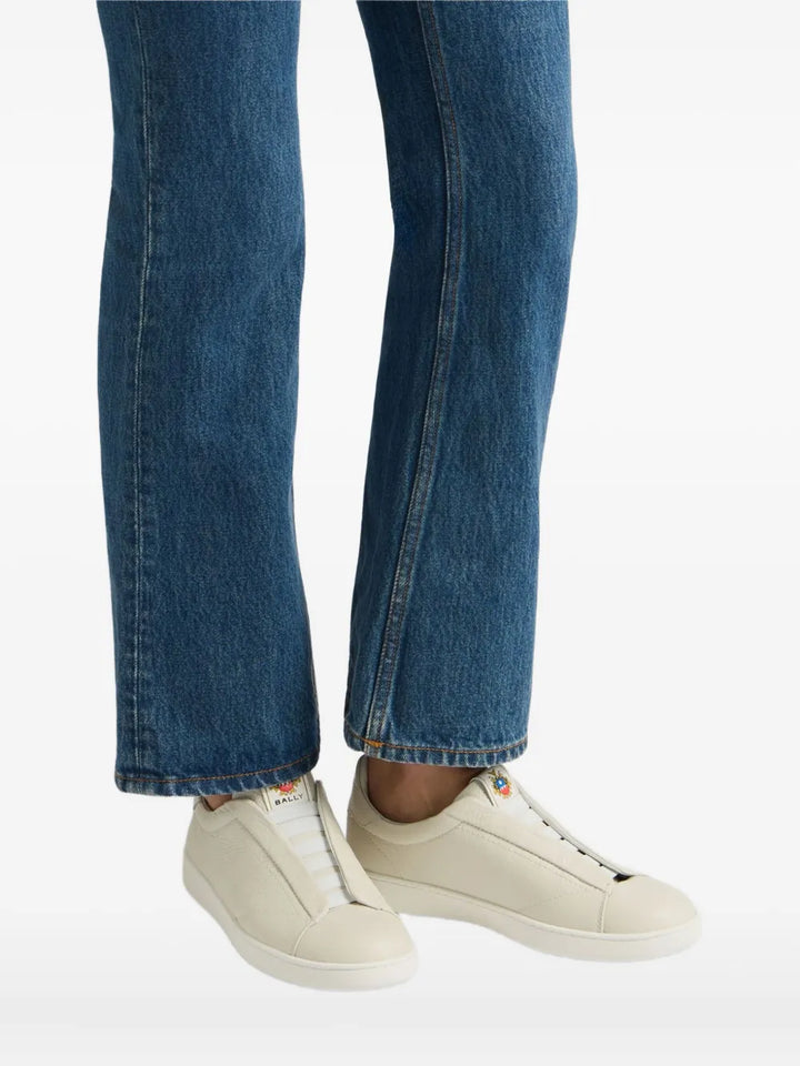 Bally Grained Leather Retro Crest Sneakers